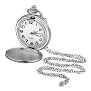 NICERIO Vintage Pocket Watch Unisex Quartz Watch with Necklace Chain Quartz Pocket Watch for Men Women Gift (White)