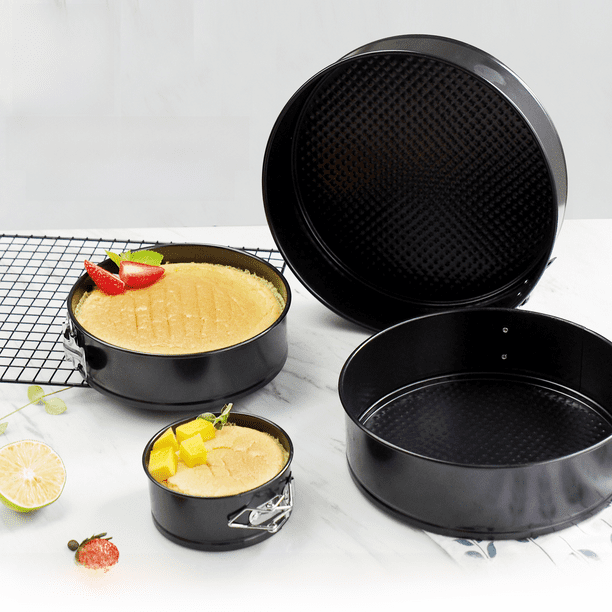 Molde redondo para pasteles con bandeja para hornear con cerradura Juego de moldes para pasteles Bandeja para hornear pasteles de gasa que no se mancha