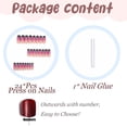 thumbnail image 4 of Uñas postizas BABALAL largas cuadradas French tip con glitter, 24 piezas, 4 of 8