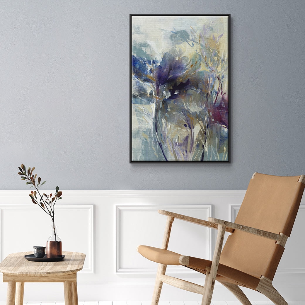 Meadow Saffron I Framed Premium Gallery Wrapped Canvas - Ready to Hang - 17 x 25 - Black Floating Frame