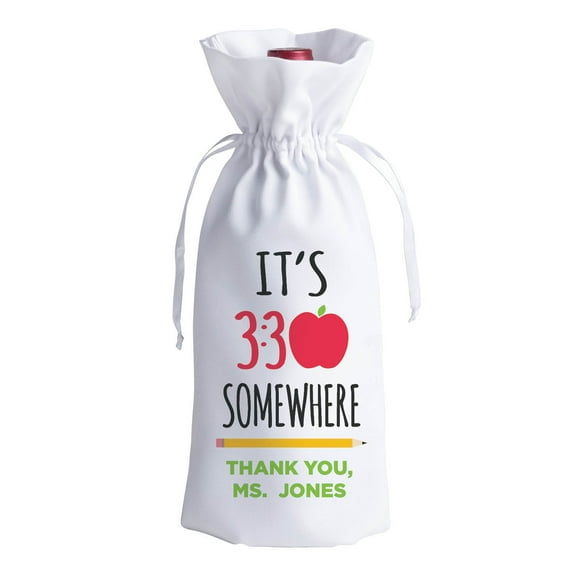 Personalized It's 3:30 Somewhere Wine Gift Bag