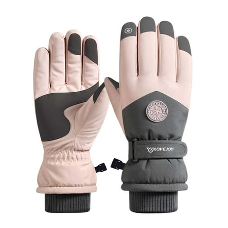 

Dadaria Warm Gloves Woman Gloves Winter Outdoor Windproof Ski Riding Plus Velvet Double Layer Warm Gloves Pink Women