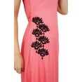 thumbnail image 3 of Bimba Women's Rayon Sleeveless Floral Embroidered Peach Maxi Dress Resort Wear-12, 3 of 3