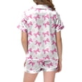 thumbnail image 4 of HNMKIU Mini Pant Set Girls' Valentine's Day Printed Pajamas Short Sleeved Button Top Shorts Home Pajamas Set, 4 of 4