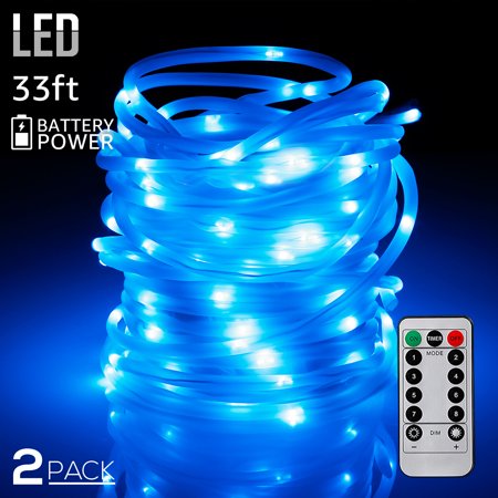 Torchstar 2 Pack 33ft 100 Leds Battery Outdoor Led String Lights Torchstar 2 Pack 33ft 100 Leds Battery Outdoor Led String Lights Decor Rope For Bedroom Blue Com