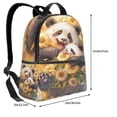 thumbnail image 4 of Lsque Cute Panda Sunflower Pattern Backpack – School Travel Canvas Daypack with Ergonomic Padded Straps, Multiple Compartments & Leather Handle, 4 of 5