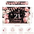 thumbnail image 4 of 21st Birthday Banner 21st Backdrop for Her Him Happy Birthday Party Decoration 21 Years Old Party Supplies Photography Background Black Pink Design 2, 4 of 6