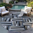 thumbnail image 6 of Addison Rugs Chantille Indoor/Outdoor Transitional Squares Black Washable Round Rug, 8' x 8', 6 of 6