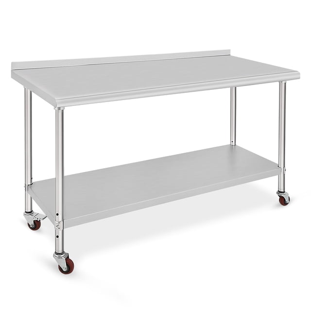 BeesClover Table de Travail Commerciale en Acier Inoxydable, Table de Préparation Robuste Certifiée NSF pour Restaurant, Hôtel Ou Usage Extérieur