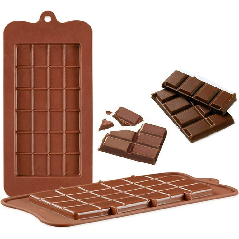 YANSION 2 Pack Food Grade Non Stick Silicone Break Apart Chocolate Bar Mold