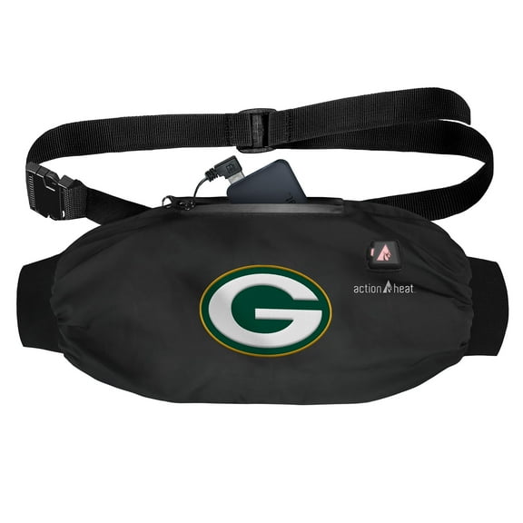 ActionHeat Black Green Bay Packers 5V Battery Heated Hand Muff