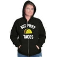 thumbnail image 3 of But First Tacos Tuesday Funny Food Unisex Fleece Graphic Zip Up Hoodie Brisco Brands 2X, 3 of 5