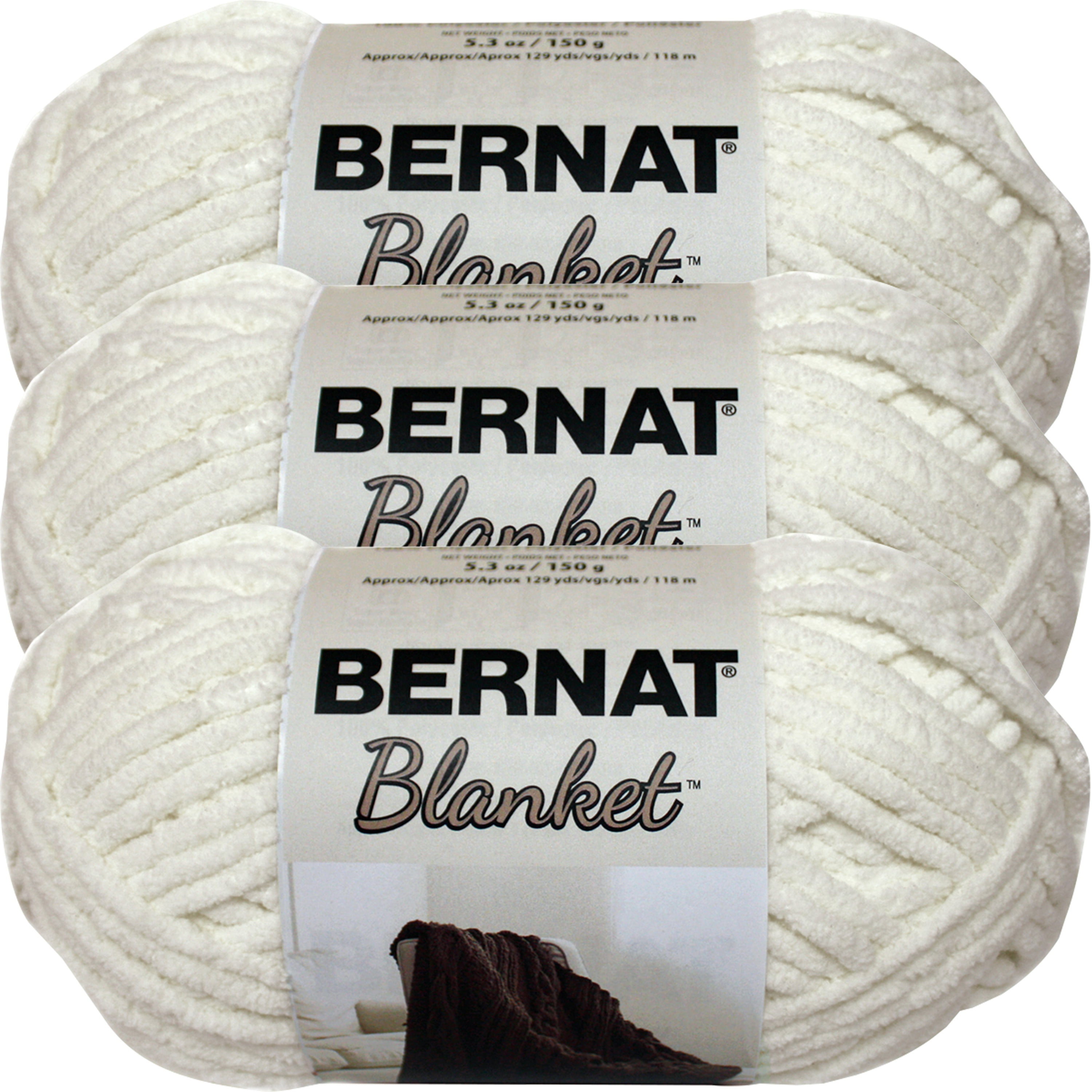 Bernat Blanket YarnVintage White, Multipack Of 3
