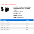 thumbnail image 2 of Front Left Door Lock Actuator Motor - Compatible with 2007 - 2015 Mini Cooper 2008 2009 2010 2011 2012 2013 2014, 2 of 2