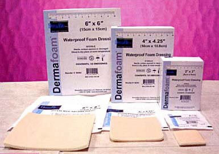DermaRite Derma Blue+ Foam Dressing with Silver, 4x4 Inch Square, Sterile,  Non-Adhesive, Box of 10, 76040414 - Walmart.com