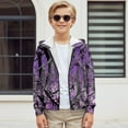 thumbnail image 5 of chaqlin Purple Camo Hunting Hoodies for Boys Girls Size 11-13 Trendy Y2K Full-Zip Hoodies Sweatshirts Kids Sport Coat Fall/Winter Hooded Jacket with Pockets, 5 of 7