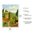 thumbnail image 2 of Tuscan Afternoon - Tuscany Italy - Italian Villa Vineyards Cypress Trees - From an Original Watercolor Painting by Robin Wethe Altman - Master Art Print 10in x 14in, 2 of 4
