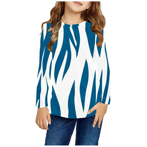 WRKEKC Girls Long Sleeve T-Shirts, Boys Long Sleeve Shirts, Boys' and Girls' Fall Casual Trendy Long Sleeve Heart Print Round Neck Pullover T-Shirts