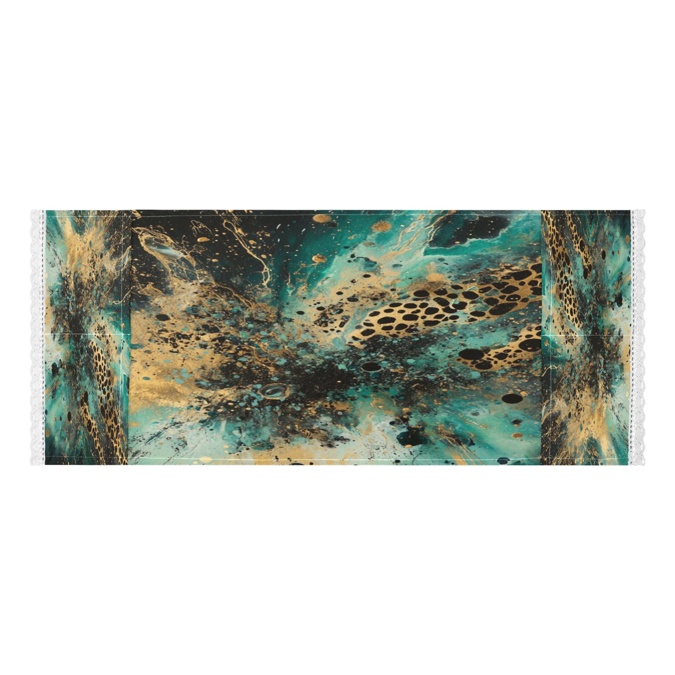 Washing Machine Cover 51.2x22in, Durable Polyester Dust Cover with Lace Trim and Side Pocket for Appliances Artistic Leopard