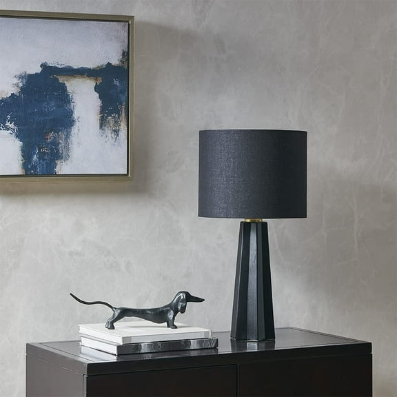 MARTHA STEWART Modern Athena Table Lamp with Black Finish MT153-0049