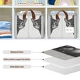thumbnail image 4 of Yayeee Foldable Storage Basket for Shelves with Handles Waterproof Cloth Bins, Black Cute Cat, 4 of 7