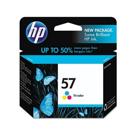 HP 57 Tri-color Original Ink Cartridge (C6657AN) The HP 57 Tri-color Original Ink Cartridge C6657AN is designed to produce consistent results every time. It delivers true-to-life photos and impressive color accuracy for any printing project. The tri-color ink cartridge provides up to 500 pages. HP quality and reliability ensures your printing tasks are easy and that results are genuine HP quality.