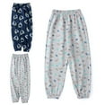 thumbnail image 3 of WOLLED Kids Toddler 100% Cotton Pants for Boys Breathable Casual Pants with Elastic Waist Stripes Cotton Pants 4-12Y, 3 of 10