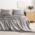 thumbnail image 3 of Satin Sheets Set – 4 Piece Luxury Silk Feel Bedding, Ultra Soft & Wrinkle Free with Deep Pocket, Cooling Comfort for Hair and Skin, 3 of 5