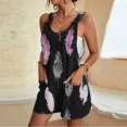 thumbnail image 2 of Summer Clearance Sale! Joau Rompers for Women Summer Dressy Sleeveless Spaghetti Strap Wide Leg Jumpsuits with Pockets Loose Casual Print Shorts Vacation Overalls, 2 of 5