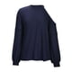 thumbnail image 4 of ICHUANYI liquidación mujer Casual manga larga suelta sólido cuello redondo medio y largo Tops sudaderas mujer blusa ICHUANYI WER202308230349, 4 of 6