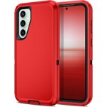 Designed for Samsung Galaxy S24 Heavy Duty Case, Triple Layer Protection Shockproof Dropproof Dustproof Anti-Scratch Phone Case Cover for Samsung Galaxy S24,Red