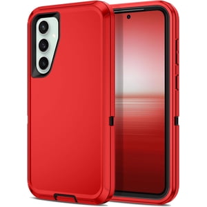 Conçu pour Samsung Galaxy S24 Heavy Duty Case, Protection triple couche Shockproof Dropproof Housse de téléphone anti-rayure anti-poussière pour Samsung Galaxy S24,rouge