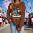 thumbnail image 4 of Leey-World Pretty Flag Heart 1776 2026 July 4th 250th Birthday T-Shirt American Shirts for Women(Brown,XL), 4 of 9