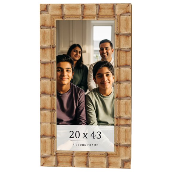 20x43 Frame Beige Real Wood Picture Frame Width 3 inches | Interior Frame Depth 0.5 inches |