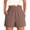 Brown, variant on JoveMarine Shorts for Women Trendy Summer, Casual Shorts for Women Elastic High Waist - Wide Leg Solid Color Beach Vacation, Breathable Flowy Cute for Poolside Resort,Wine S