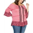 thumbnail image 2 of Style & Co. Womens Paisley Pullover Blouse, Pink, Plus Size, 2X, 2 of 2