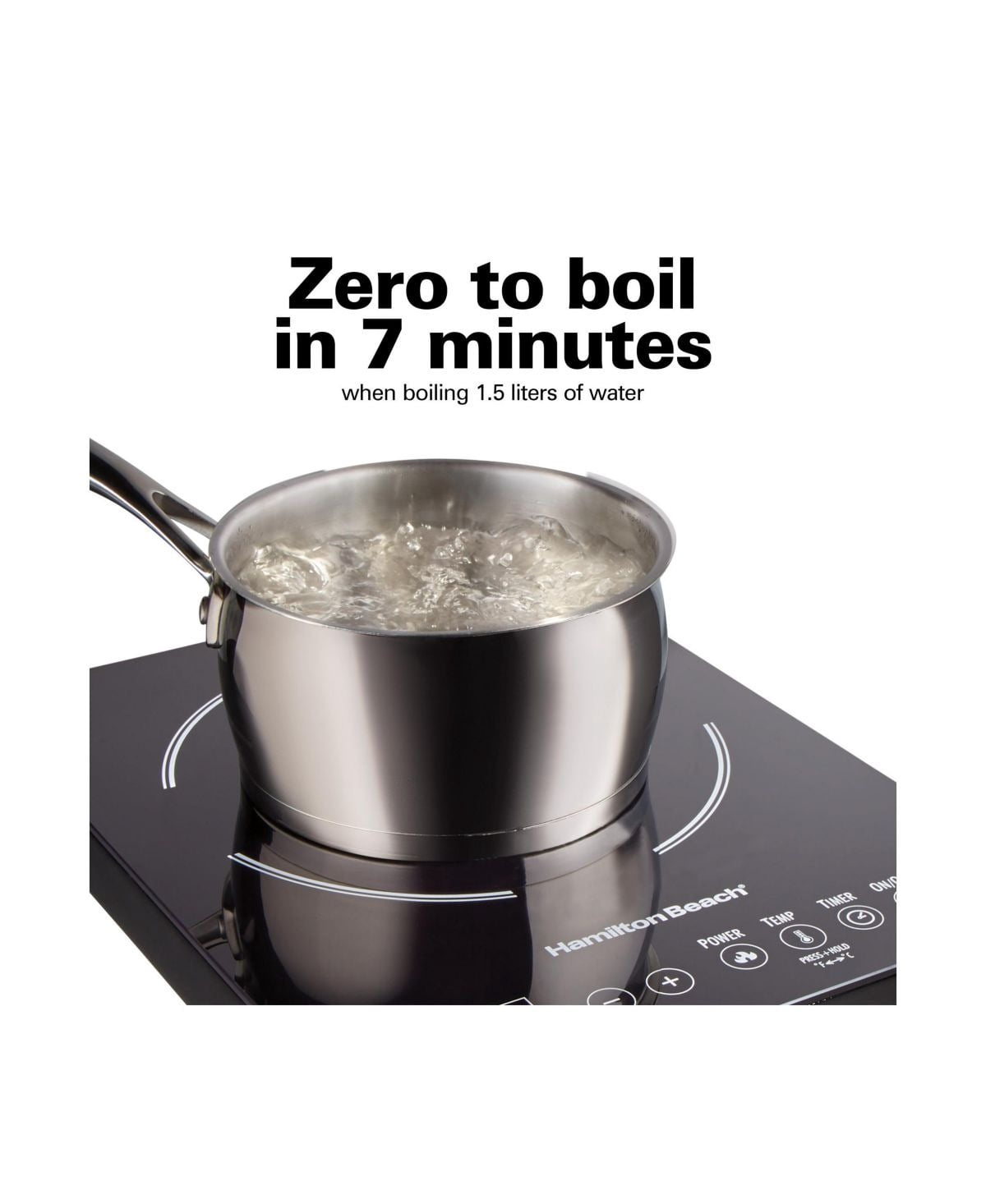 Single Induction Cooktop with 10 Heat Levels - Fast Boiling & Flexible Cooking