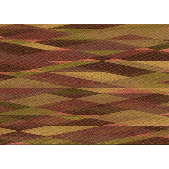 Ahgly Company Indoor Rectangle Patterned Saffron Red Area Rugs, 3' x 5'