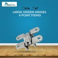 thumbnail image 2 of MARINE CITY Large Hidden Hinges, 304 Stainless Steel 4-Point Fixing, 4.17" Rust-Resistant for Wood & Metal Cabinets, Boxes Pack of  2, 2 of 7