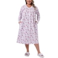 thumbnail image 1 of Agnes Orinda Camisón de Talla Grande para Mujeres con Encaje Floral en Cuello en V y Manga Larga, Ropa de Dormir Suave, Chemise, Vestido de Noche, Talla 3X, Burdeos, 1 of 6
