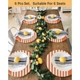 thumbnail image 4 of 15 Inch Round Placemats Set of 6, Orange Anchor Non Slip Heat Insulation PP Table Mats, Modern Nautical White Geometric Stripes Washable Place Mats for Kitchen Dining Party Table Decor, 4 of 7