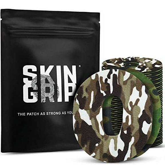Skin Grip Adhesive Patches for Dexcom G6 CGM (20-Pack), Waterproof & Sweatproof for 10-14 Days, Pre-Cut Adhesive Tape, Continuous Glucose Monitor Protection(Camo)