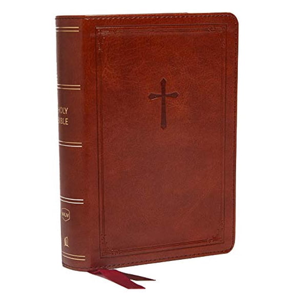 NKJV, End-of-Verse Reference Bible, Compact, Leathersoft, Brown, Red Letter, Comfort Print: Holy Bible, New King James Version