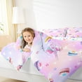 thumbnail image 3 of Manfei Cute Unicorn Full Size Comforter Sets,Colorful Dessert Macaron Bedding Comforter Set,Magic Animal Bedding Sets For Girls Kids,Super Cozy Room Decor Reversible,3-Piece, 3 of 7