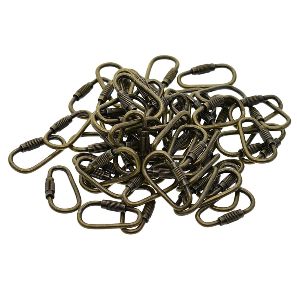 Milageto 50x Copper Screw Locking Clasp Key Chain Key Ring DIY Home Car Key Bag Craft