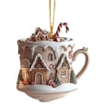 thumbnail image 2 of 1 Pieces Coffee Cup Ornaments for Christmas Tree - Christmas Hot Cocoa Ornaments Hot Chocolate Mug 2D Acrylic Christmas Snow Houses Hot Chocolate Ornaments Christmas Decoration for Christmas Tree, 2 of 8
