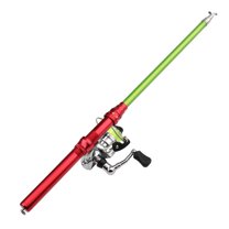 Portable Mini Carbon Fiber Sea Fishing Rod Detachable Telescopic Ice Raft Fish Pole for Outdoor Travel Fishing - Colorful Aluminum Alloy Handle