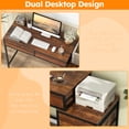 thumbnail image 5 of 51" Computer Desk with 5 Drawers & Printer Stand, Writing Desk for Home Office, Rustic Brown, 5 of 9