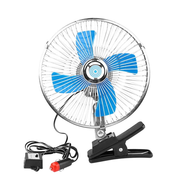 Ventilador de Coche Sunnimix Ventilador de Escritorio Personal de Bajo Ruido 10 Pulgadas 24 V Azul