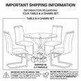 thumbnail image 2 of Sumdeal 5-Piece Round Glass Dining Set, 36.6 in Table, 4 PU High-Back Chairs, Light Gray, 2 of 9